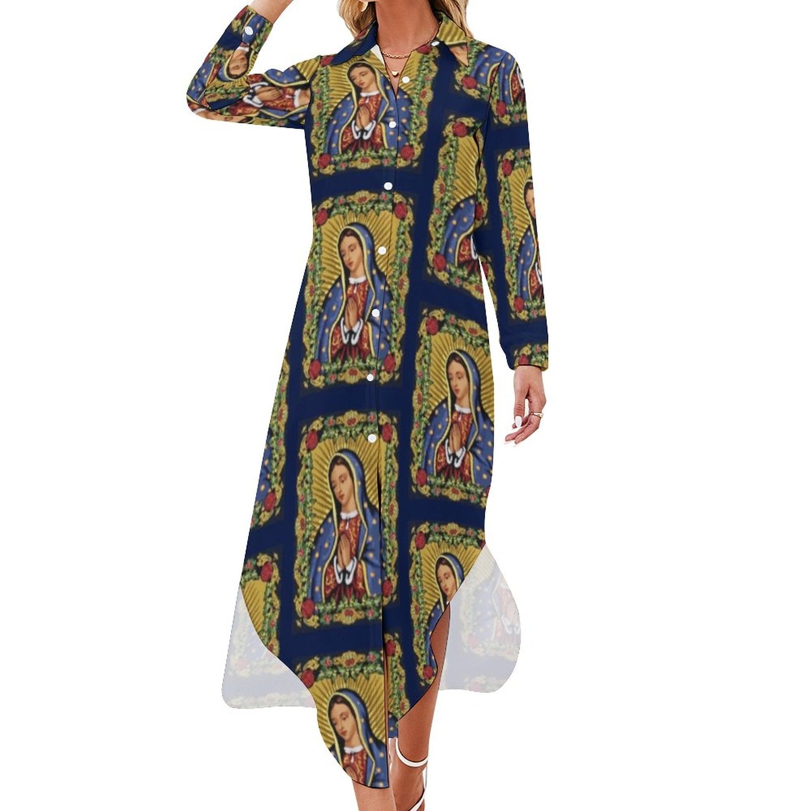 Virgin Mary, Mother Of Jesus... Long Sleeve Dress