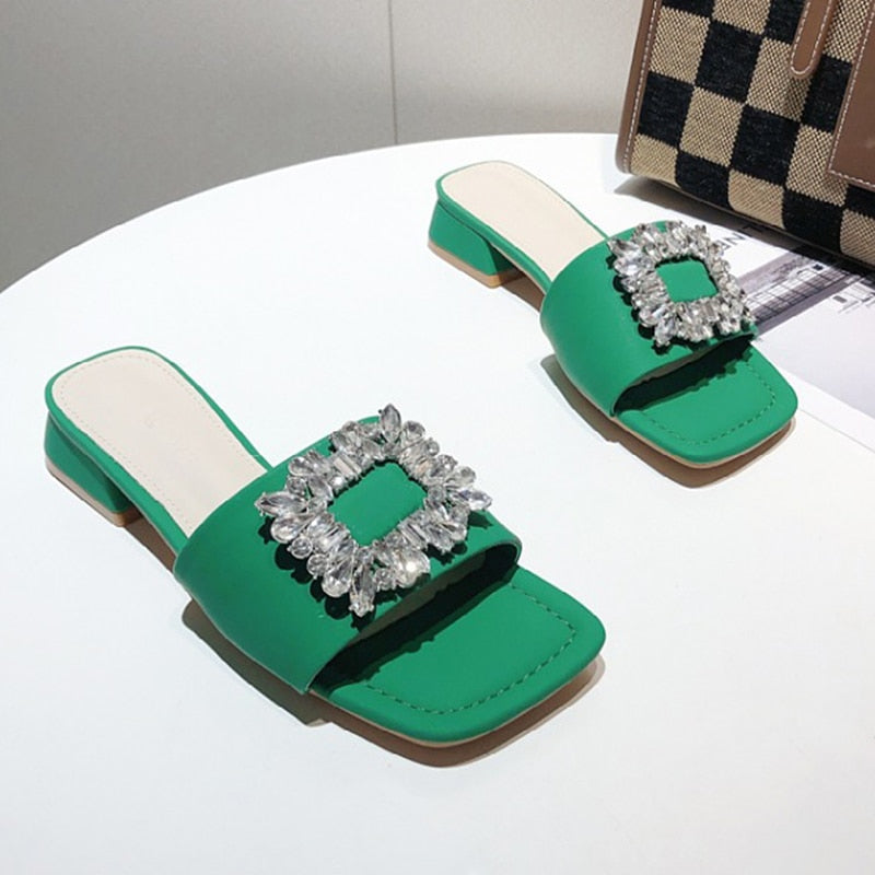 Rhinestone Crystal Slide In Sandal's