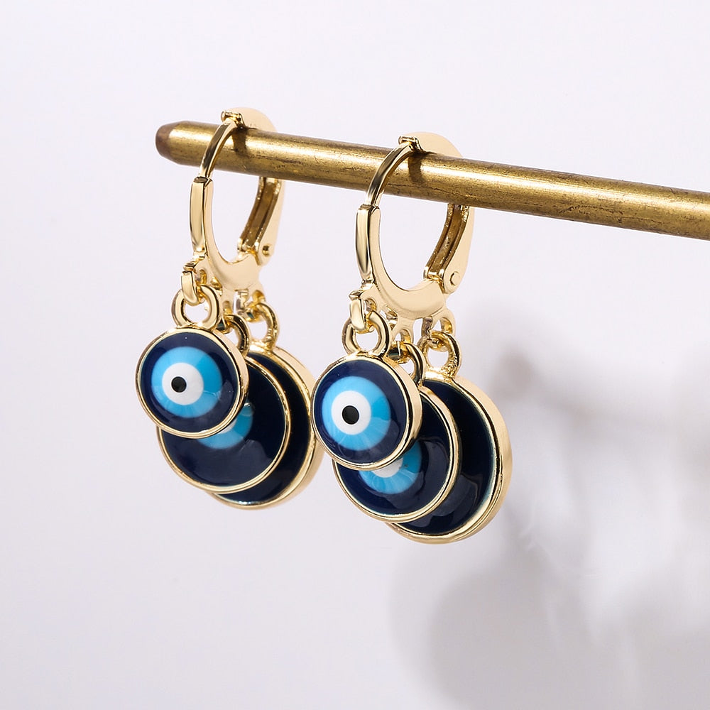 Triple Eye Of Protection Drop Down Earring's