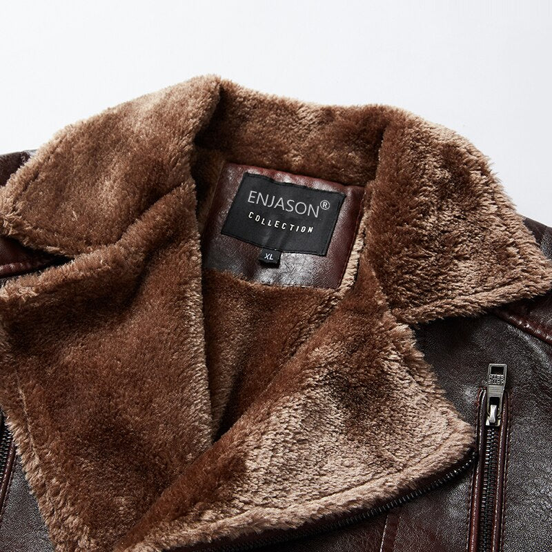 Vintage Style Leather Jacket For Men