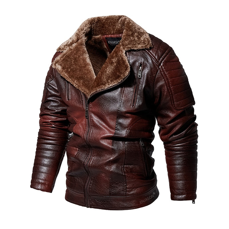 Vintage Style Leather Jacket For Men