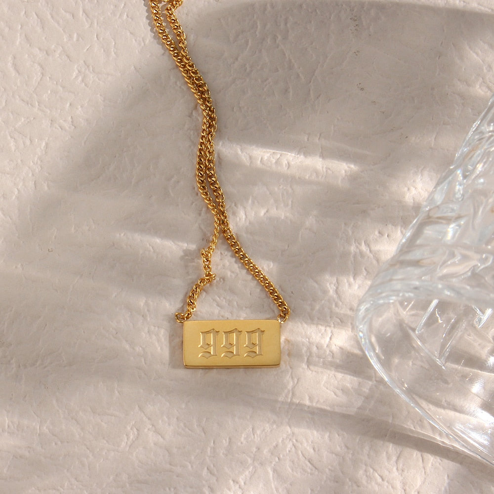 Gold Plated Angel Number Necklace