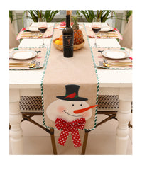 Snowman Table Runner Linen