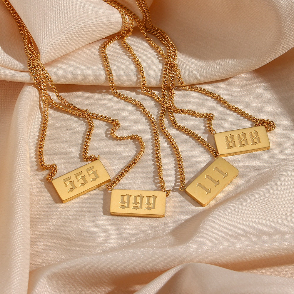 Gold Plated Angel Number Necklace