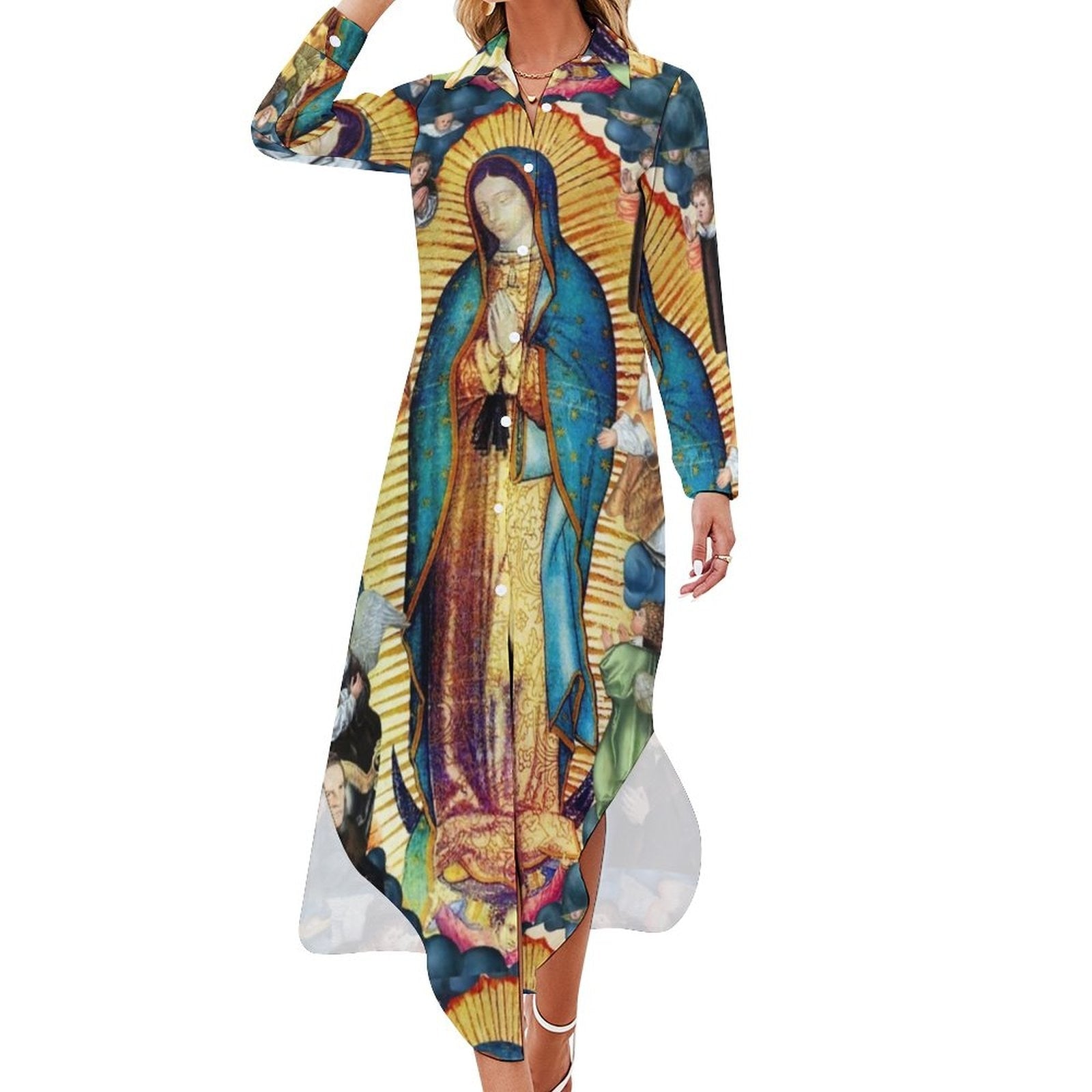 Virgin Mary, Mother Of Jesus... Long Sleeve Dress