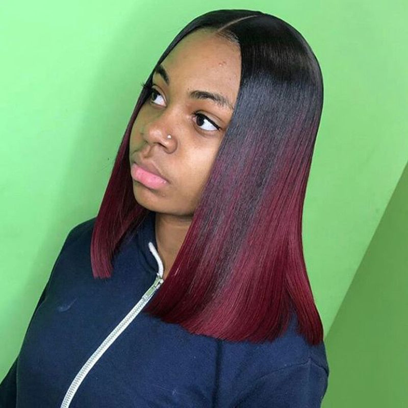 Bob Orange/Ombre Color Lace Closure Wig