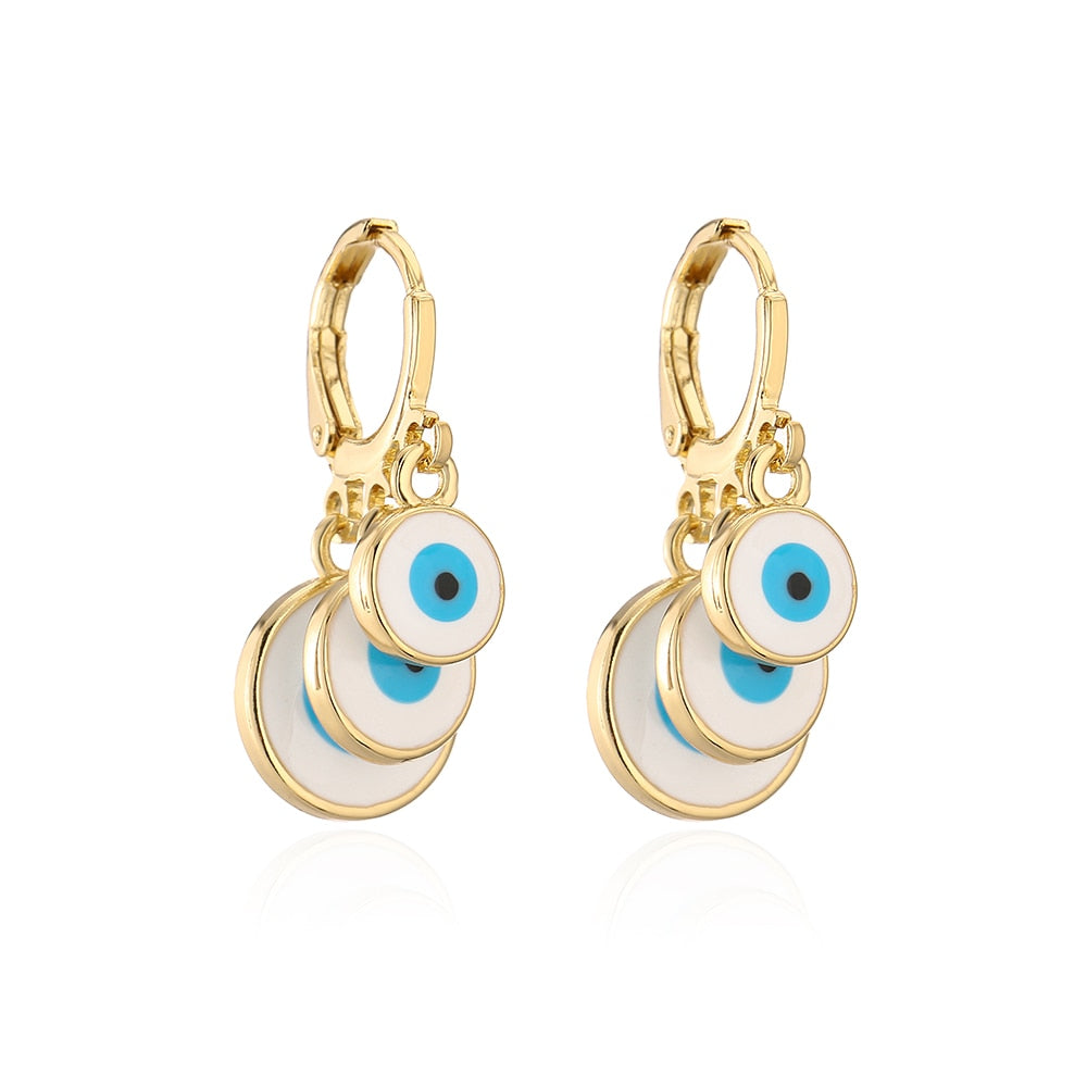 Triple Eye Of Protection Drop Down Earring's