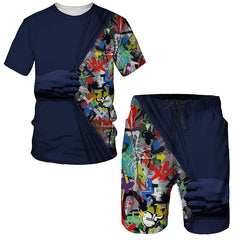 Shake My Hand & Feel My Colorful Spirit 3-D Men's Short Set