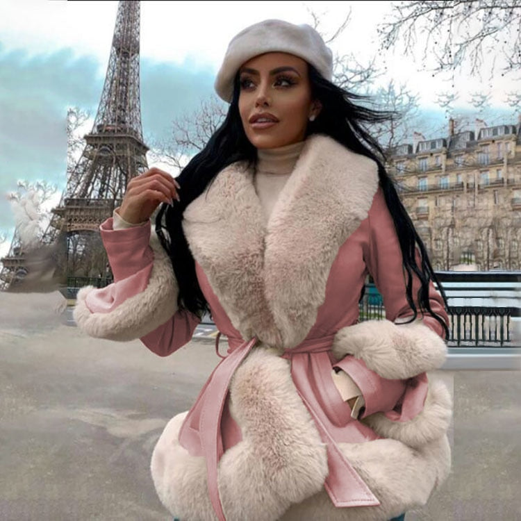 Plush Faux Fur Winter Coat For Women