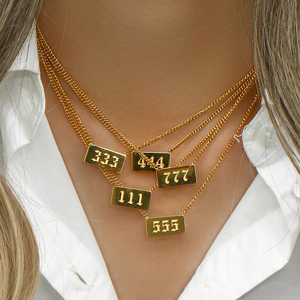 Gold Plated Angel Number Necklace