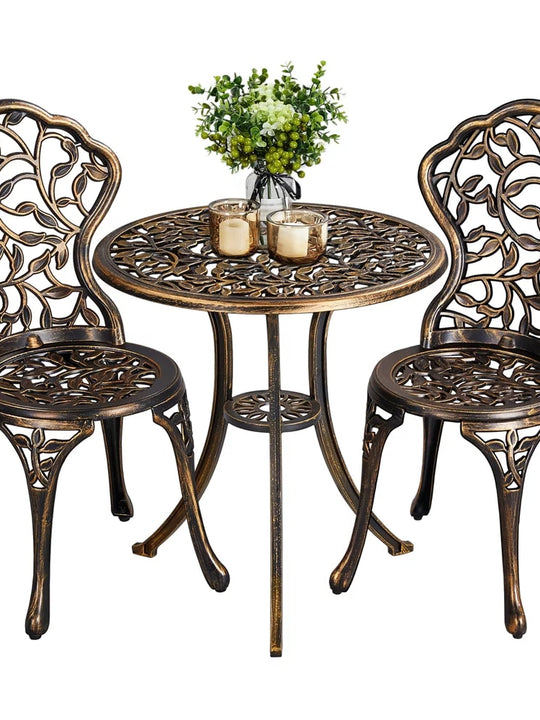 Bronze 3 Piece Patio Table Set