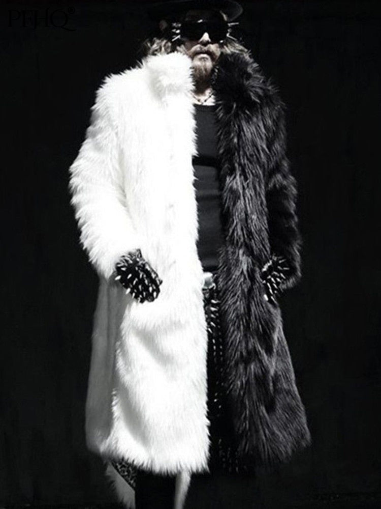 Elegant Is A Must Faux Fur Two Toned Coat