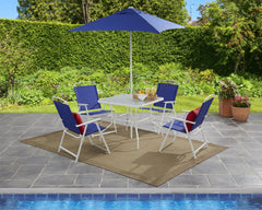 6 Piece Outdoor Patio Table Set With Umbrella