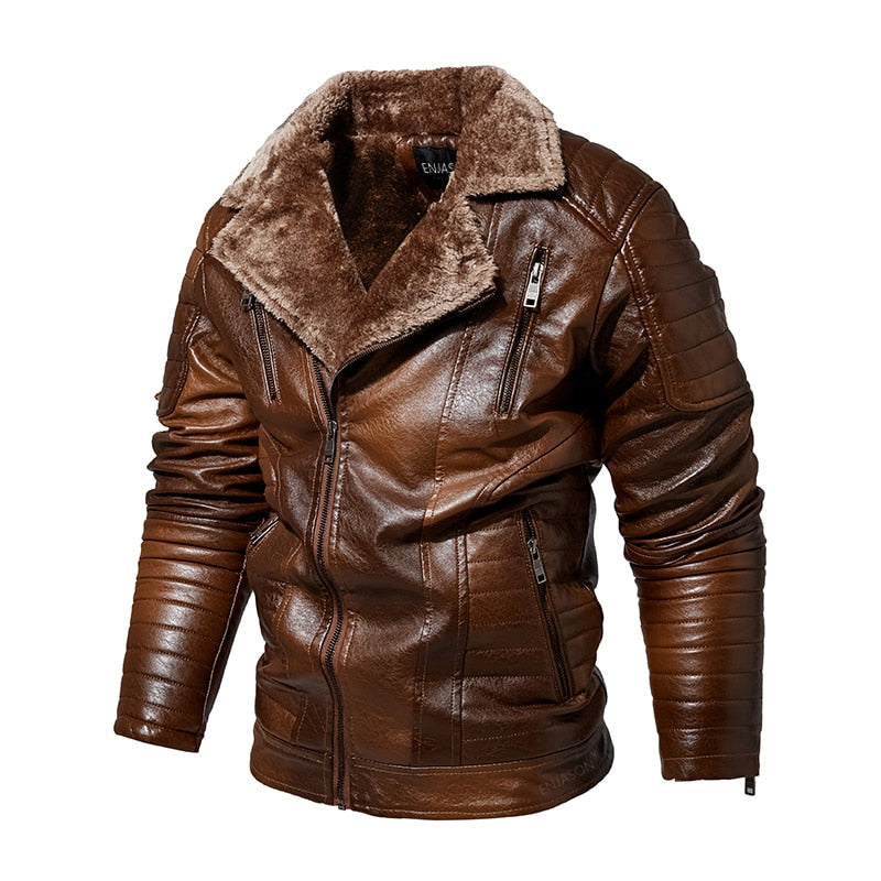 Vintage Style Leather Jacket For Men