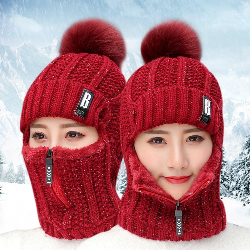 Wool Hat & Mouth Cover Hat For The Winter