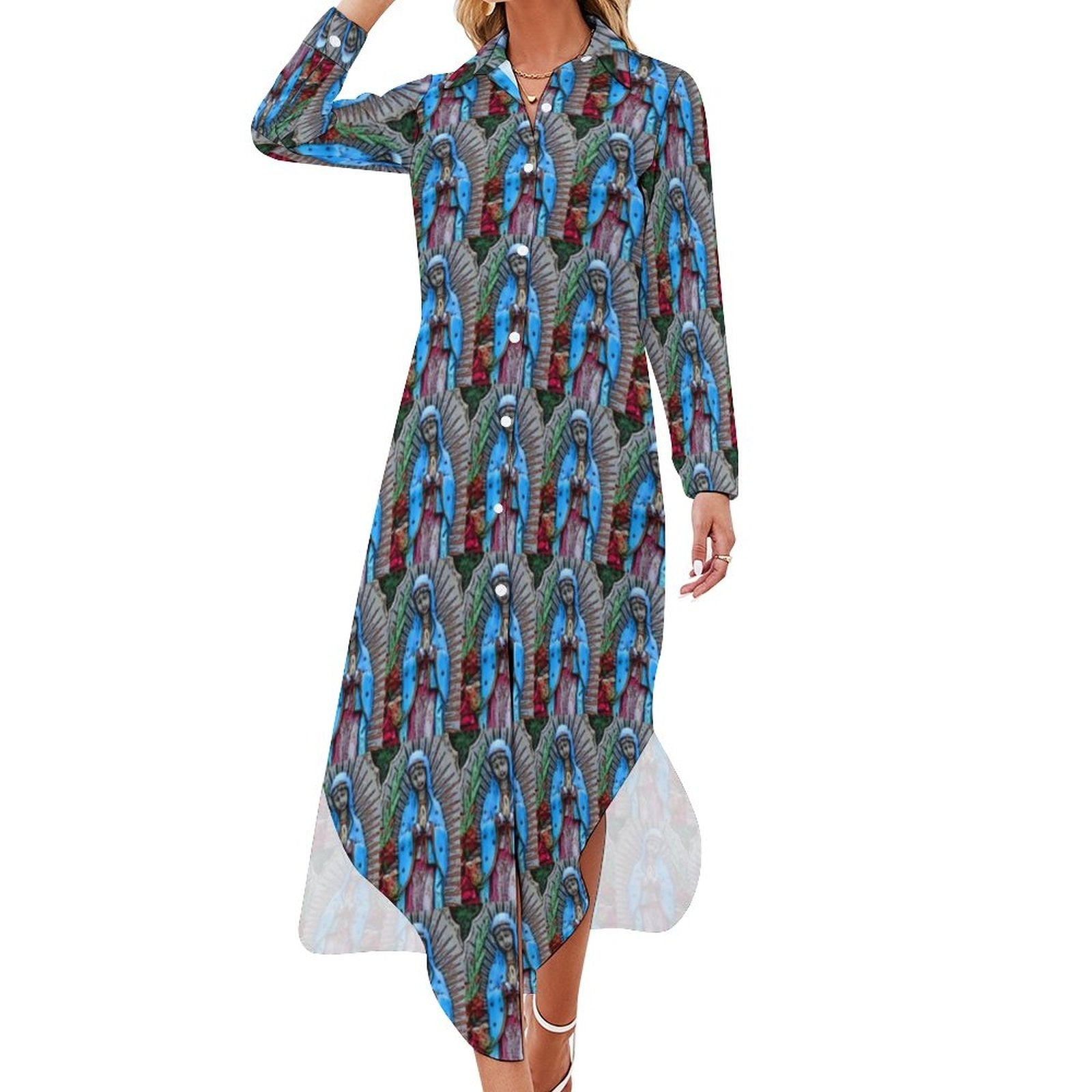 Virgin Mary, Mother Of Jesus... Long Sleeve Dress