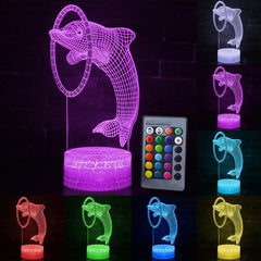 Remote Control 3D LED Dolphin Night Light - KeepMeDifferent