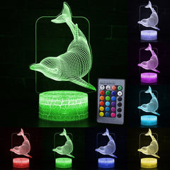 Remote Control 3D LED Dolphin Night Light - KeepMeDifferent