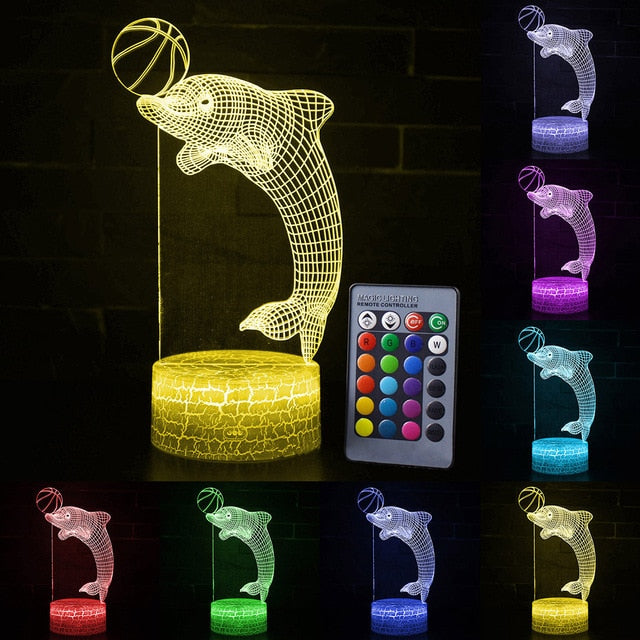 Remote Control 3D LED Dolphin Night Light - KeepMeDifferent