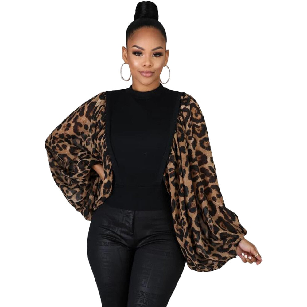 Leopard Sleeve Blouse - KeepMeDifferent