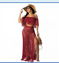 Knit Me Up 2 Piece Swim Suit Cover Up - KeepMeDifferent