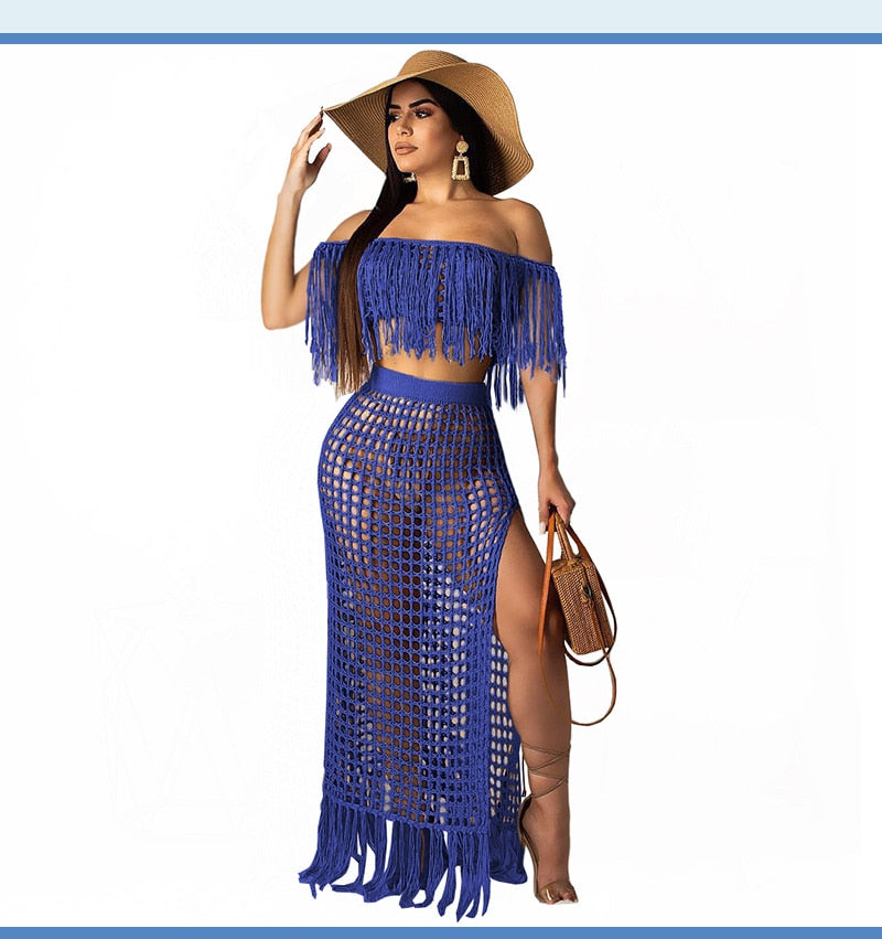 Knit Me Up 2 Piece Swim Suit Cover Up - KeepMeDifferent