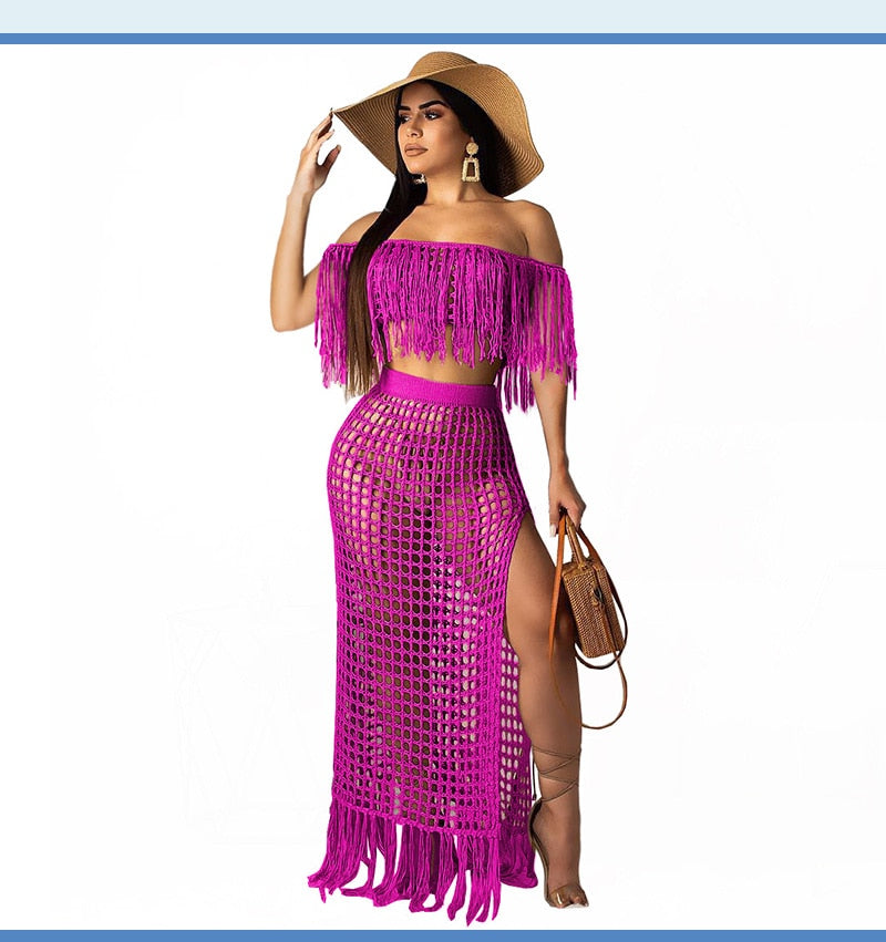 Knit Me Up 2 Piece Swim Suit Cover Up - KeepMeDifferent