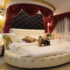 Crowned Queen Round Bed Includes 2 night stands and mattress