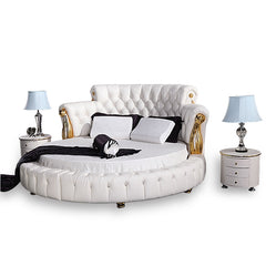 Crowned Queen Round Bed Includes 2 night stands and mattress