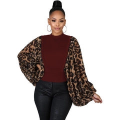 Leopard Sleeve Blouse - KeepMeDifferent