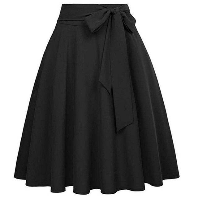 Pleated Skirt With Tie Up Bow Belt Included - KeepMeDifferent