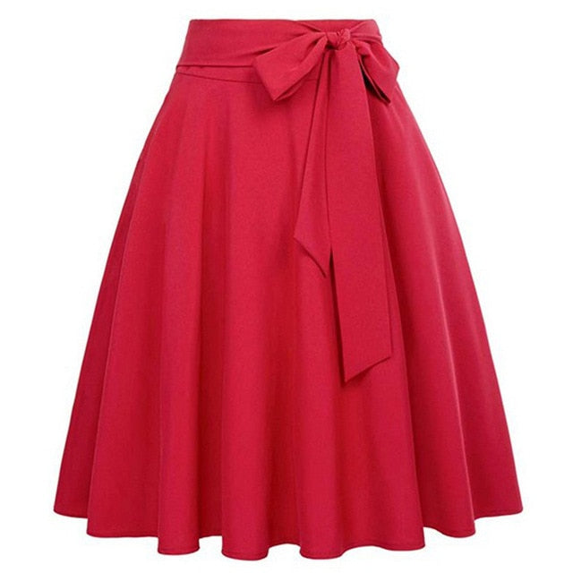 Pleated Skirt With Tie Up Bow Belt Included - KeepMeDifferent