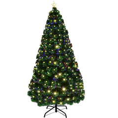 5' Pre-Lit Fiber Artificial Christmas Tree w/ 180 LED Lights & Top Star