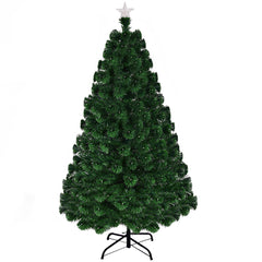 5' Pre-Lit Fiber Artificial Christmas Tree w/ 180 LED Lights & Top Star