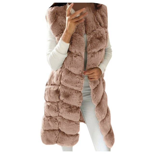 Women Faux Fur Sleeveless Vest - KeepMeDifferent