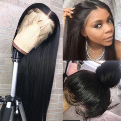 Straight Lace Front Human Hair Pre plucked HD Transparent With Baby Hair