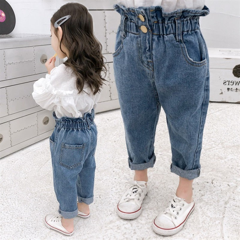 High Waist Jeans For Toddler Girls - KeepMeDifferent