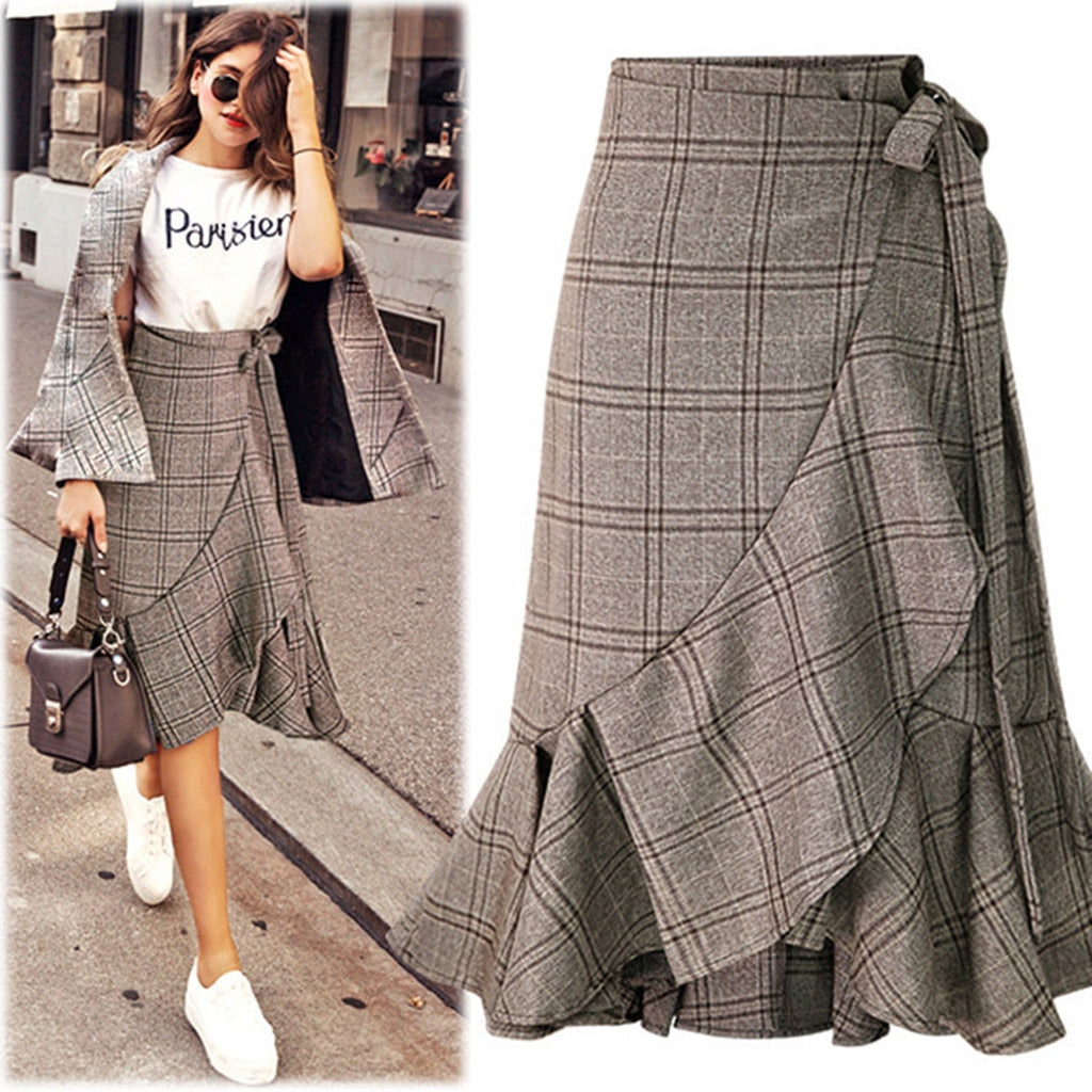 Long Pleated Stretch Skirt - KeepMeDifferent