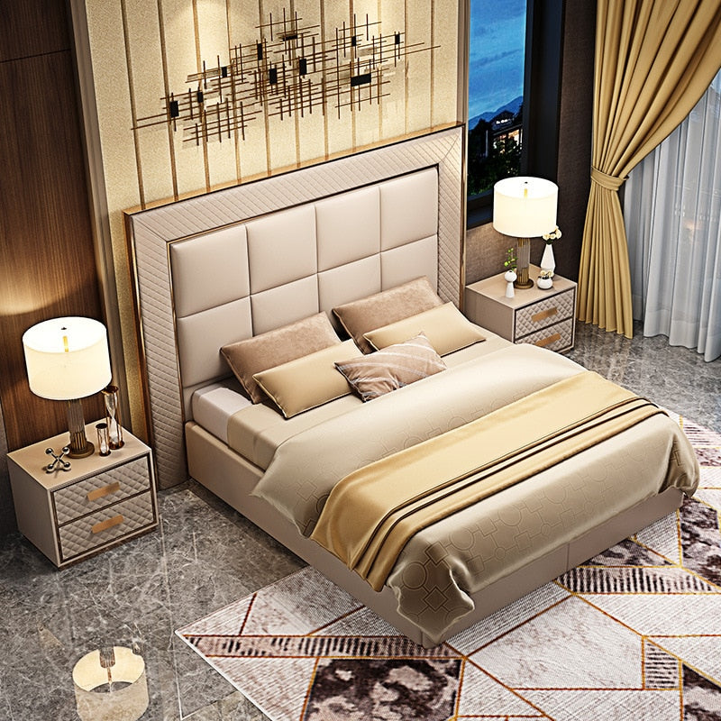 Finche Italian Leather Storage Bed - KeepMeDifferent