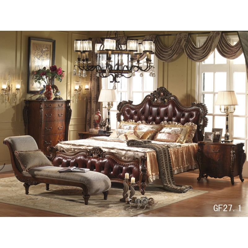 Royalty Palace Real Leather Bedframe - KeepMeDifferent