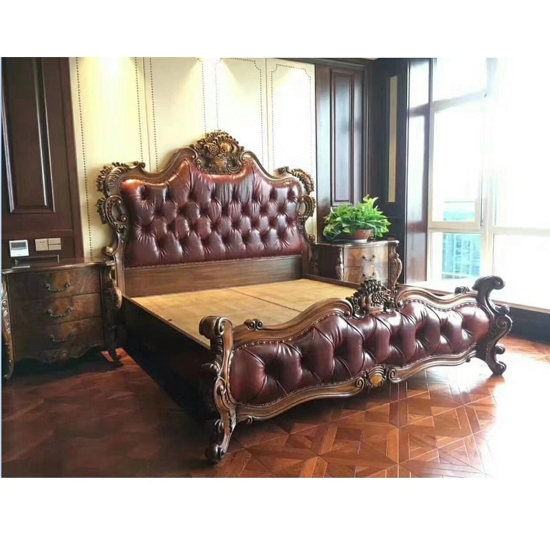 Royalty Palace Real Leather Bedframe - KeepMeDifferent