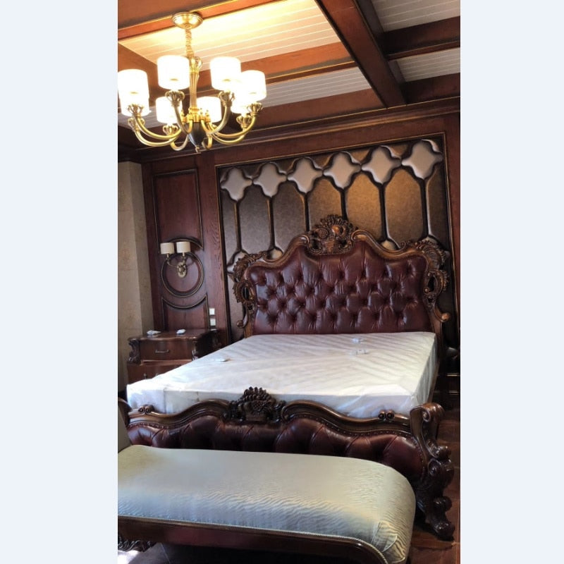 Royalty Palace Real Leather Bedframe - KeepMeDifferent