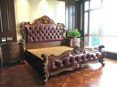 Royalty Palace Real Leather Bedframe - KeepMeDifferent