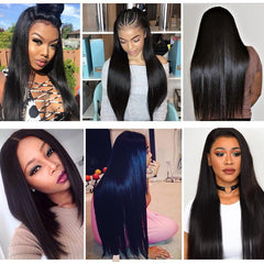 28inch Straight Middle Part Lace Front Wig Remy Brazilian Human Hair - KeepMeDifferent