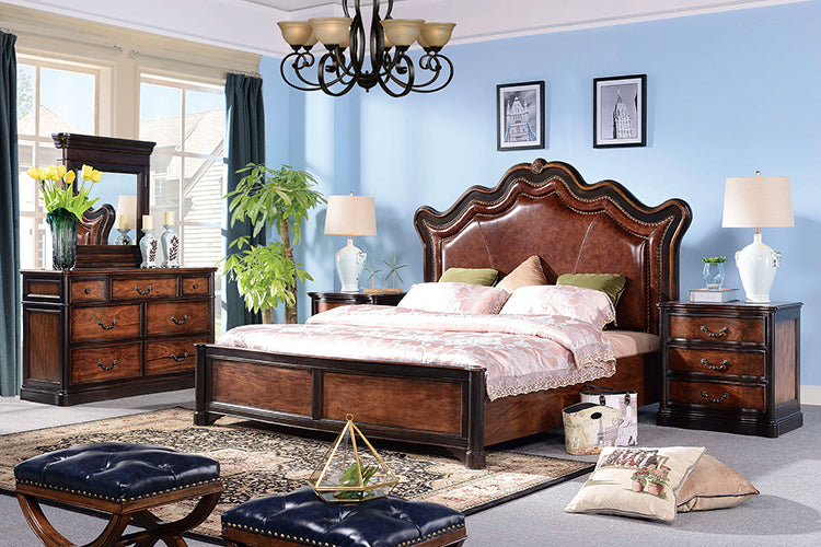 Double Wooden Wedge 4 Piece Bedroom Set