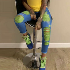 Yellow Ripped Jeans - KeepMeDifferent