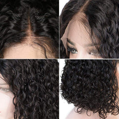 Malaysian Jerry Curly Pre Plucked  Glueless 13x4 Deep Wave Frontal