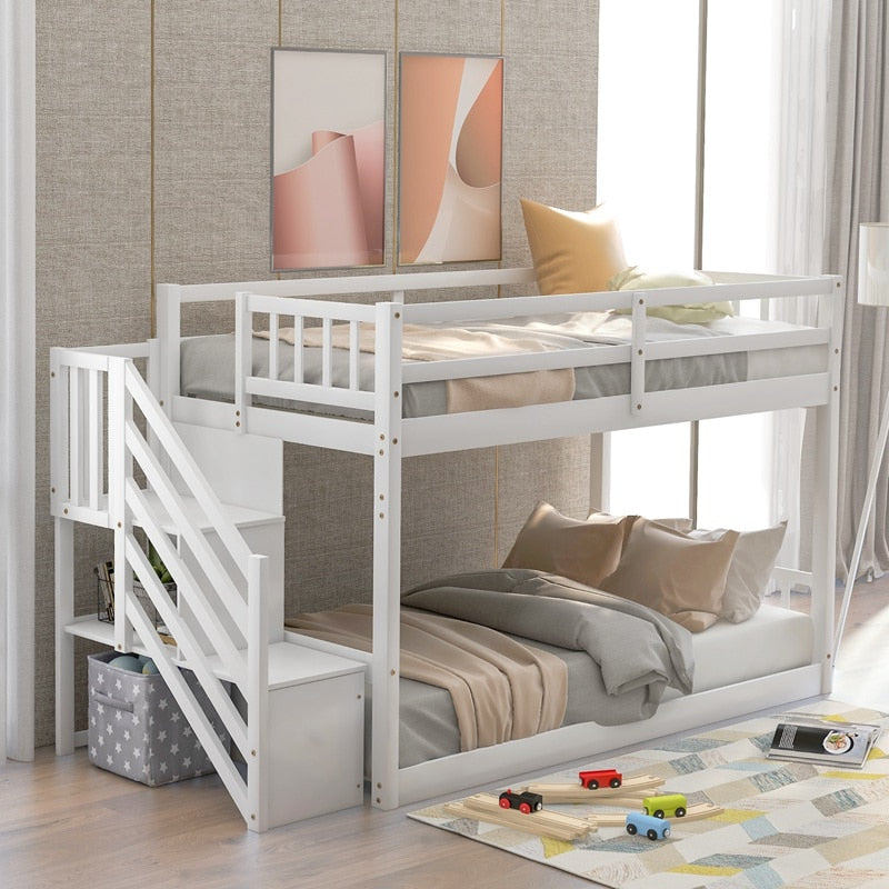 Two Sizes Stairway Bunk Bed Twin-Over-Full - KeepMeDifferent