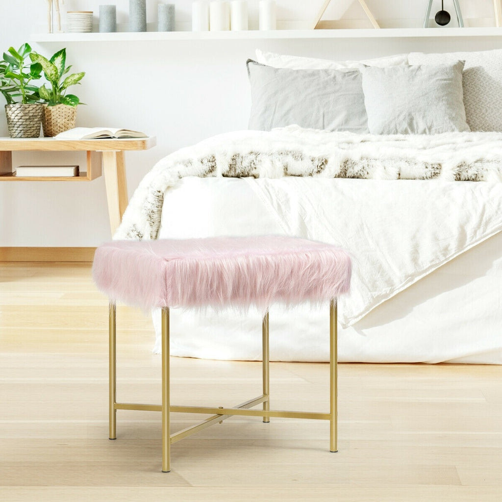 Faux Fur Ottoman Stool - KeepMeDifferent