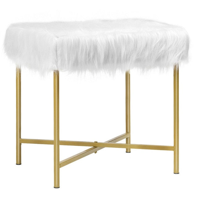 Faux Fur Ottoman Stool - KeepMeDifferent